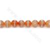 Perles Agate rouge avec strass ronde sur fil Taille 12mm trou 1.2mm 15~16"/fil