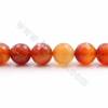 Rouleaux de perles d'agate rouge naturelle, facettes rondes, taille 20mm, trou 2.5mm, longueur 15~16"/rang