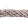 Perles Agate grise ronde facette sur fil  Taille 8-10mm trou 1-1.2mm 15~16"/fil