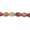 Rouleaux de perles d'agate arc-en-ciel naturelle, ovale plat, taille 18x25mm, trou 1.2mm, 15~16"/rangée