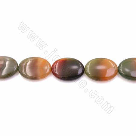 Rouleaux de perles d'agate arc-en-ciel naturelle, ovale plat, taille 30x40mm,  trou 1.2mm, 15~16"/rangée