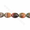 Rouleaux de perles d'agate arc-en-ciel naturelle, ovale plat, taille 30x40mm,  trou 1.2mm, 15~16"/rangée