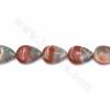 Natural Rainbow Agate Beads Strand Flat Teardrop Size 30x39mm Hole 1.5mm 10 Beads/Strand 39-40cm