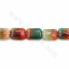 Rouleaux de perles d'agate arc-en-ciel naturelle, Rectangle, taille 13x18mm, trou 1.2mm, 15~16"/rangée