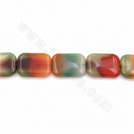 Natural Rainbow Agate Beads Strand Rectangle Size 21x29mm Hole 1.2mm 39-40cm/Strand