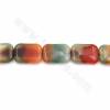 Rouleaux de perles d'agate arc-en-ciel naturelle, Rectangle, taille 21x29mm, épaisseur 6mm, trou 1.2mm, 15~16"/rangée