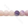 Perles Agate patinée chauffé mate ronde sur fil Taille 12mm trou 1.2mm 15~16"/fil