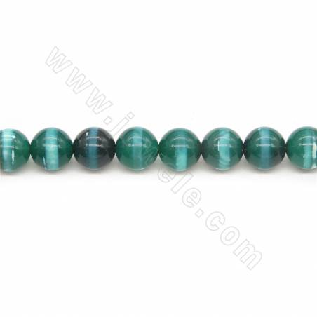 Heated Tibetan Dzi Agate Beads Strand Round Diameter 10mm Hole  1mm Length 39~40cm/Strand