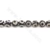 Rouleau de perles d'agate tibétaine chauffée Dzi à facettes rondes Diamètre 8mm Trou 1.2mm Longueur 39~40cm/Rouleau