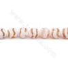 Rouleau de perles d'agate tibétaine chauffée Dzi à facettes rondes Diamètre 10mm Trou1.2mm Longueur 39~40cm/Rouleau