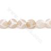 Rouleau de perles d'agate tibétaine chauffée Dzi à facettes rondes Diamètre 12mm Trou 1.5mm Longueur 39~40cm/Rouleau