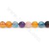 Heated Dragon Veins Agate Beads Strand Faceted Round Diameter 8mm Hole 1mm Length 39~40cm/Strand