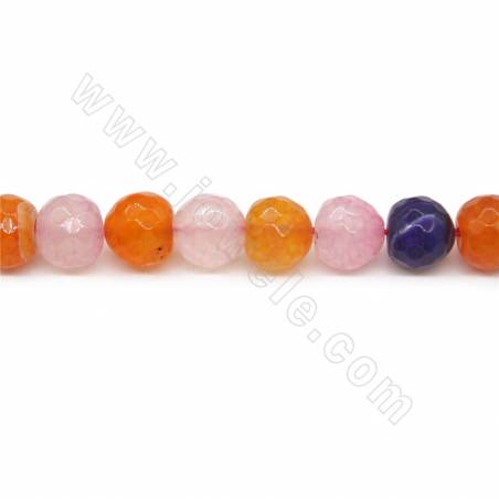 Heated Dragon Veins Agate Beads Strand Faceted Round Diameter 10mm Hole 1mm Length 39~40cm/Strand