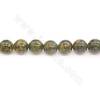 Perles agate de veines de dragon chauffé ronde sur fil Taille 16mm trou 1.5mm 15~16"/fil