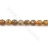 Perles agate de veines de dragon chauffé ronde facette sur fil Taille 8mm trou 1.2mm 15~16"/fil