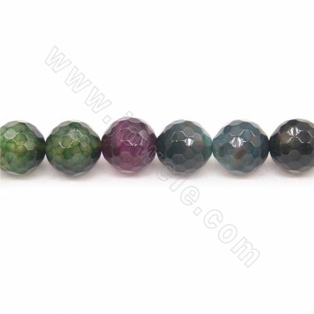 Heated Dragon Veins Agate Beads Strand Faceted Round Diameter 10mm Hole 1.2mm Length 39~40cm/Strand