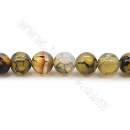 Dyed Gragon Veins Agate Beads Strand Round Diameter 6mm Hole 1.2mm 39-40cmStrand