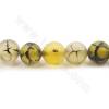 Rouleau de perles d'agate teintées en veines de gragon, diamètre rond 8mm, trou 1.2mm, 15~16''