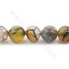 Rouleau de perles d'agate teintées en veines de gragon, diamètre rond 10mm, trou 1.2mm, 15~16''