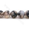 Natürliche schwarz-weiße Drachenadern Achatperlen Strang runder Durchmesser 10 mm Loch 1,2 mm 15 ~ 16 '' / Strang
