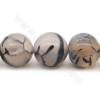 Perles d'agate naturelle noire blanche veine de dragon perles ronde diamètre 12mm trou 1.2mm 15~16''/cordeau