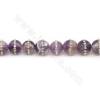 Natural Amethyst Beads Strand With Rhinestone Round Diameter 12mm Hole 1mm Length 39~40cm/Strand