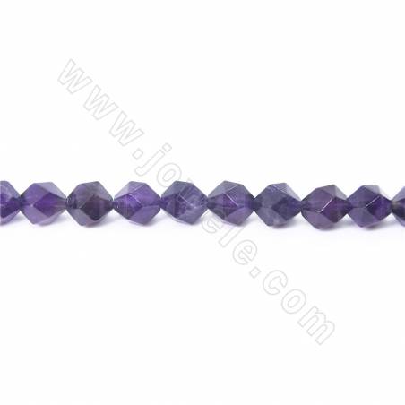 紫晶串珠 切角星形 尺寸7x8毫米 孔徑1毫米 長度39-40厘米/條
