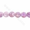 Natural Amethyst Beads Strand Flat Round Size 30mm Hole 1.2mm 39-40cm/Strand