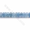 Rouleaux de perles d'aigue-marine naturelle, Abacus (facettes), taille 4x6mm, trou 0.7mm, 15~16"/rangée