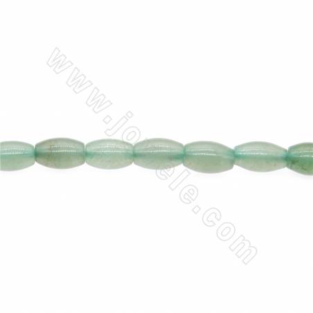 綠東陵串珠 米珠 尺寸6x10毫米 孔徑1毫米 長度39-40厘米/條