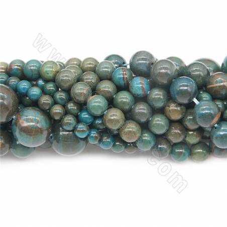 Perles d'apatite teintées en fil rond diamètre 12 mm trou 1.2 mm 15~16"/cordeau