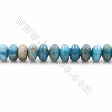 Fili di perle di apatite tinta, Abacus, dimensioni 5x8 mm, foro 1 mm, 15~16"/filamento