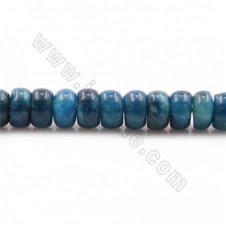 Fili di perle di apatite tinta, Abacus, dimensioni 5x10mm, foro 1 mm, 15~16"/filamento