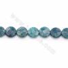 Rouleaux de perles d'apatite teintée, rond plat (à facettes), diamètre 12mm, épaisseur 4mm, trou 1mm, 15~16"/rangée