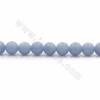 Cordons de perles d'Angelite bleue naturelle, ronde, taille 8mm, trou 1mm, longueur 15~16"/cordeau
