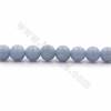 Cordons de perles d'Angelite bleue naturelle, ronde, taille 9mm, trou 1mm, longueur 15~16"/cordeau