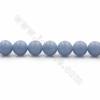 Cordons de perles d'Angelite bleue naturelle, ronde, taille 11mm, trou 1mm, longueur 15~16"/cordeau