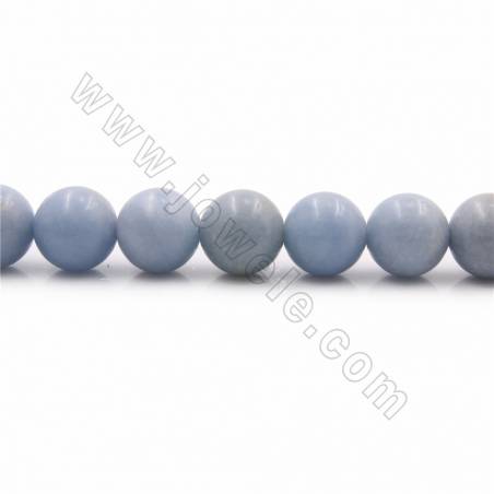 Fili di perle di angelite blu naturale, rotonde, dimensioni 14 mm, foro 1 mm, lunghezza 15~16"/filamento