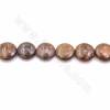 Rouleaux de perles en pierre naturelle de bronzite, rond plat, taille 20mm, épaisseur 6mm, trou 1.2mm, 15~16"/rangée