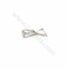 925 Sterling Silver Teardrop Pinch Bail  Rhodium Plated  Size 5x16mm  Pin 0.66mm