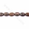 Rouleaux de perles en pierre naturelle de bronzite, plat ovale, taille 10x14mm, trou 1.2mm, 15~16"/rangée