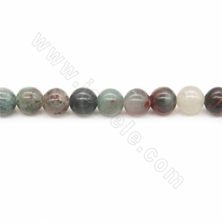 Natural Bloodstone Round Beads Strand Diameter 6mm Hole 0.8mm Length 39~40cm/Strand