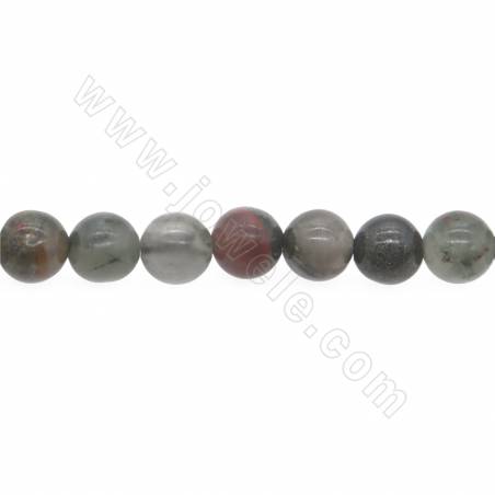 Collier de perles en pierre naturelle de sang Diamètre rond 8mm Trou 1mm 15~16"/coton