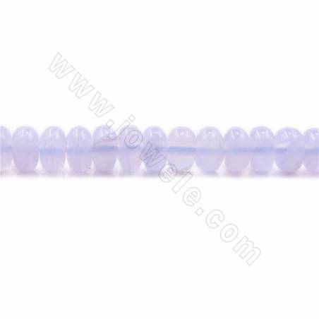 藍玉髓串珠 算盤珠 尺寸4x8毫米 孔徑1毫米 長度39-40厘米/條