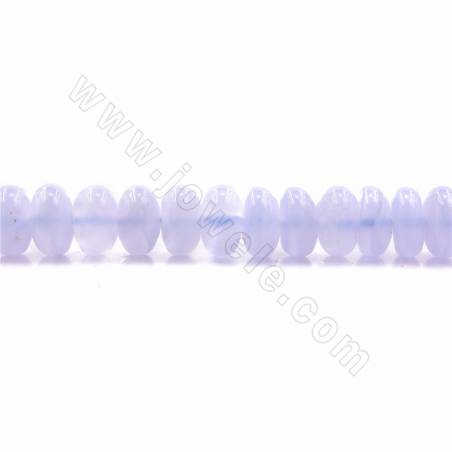 藍玉髓串珠 算盤珠 尺寸6x10毫米 孔徑1毫米 長度39-40厘米/條