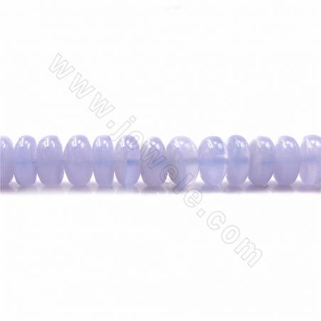 Rouleaux de perles de calcédoine bleue naturelle, Abacus, taille 7x11mm, trou1.2mm, 15~16"/rangée