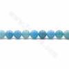 Natural Textured Blue Chalcedony Beads Strands Round Diameter 10mm Hole 1.2mm 15~16"/Strand