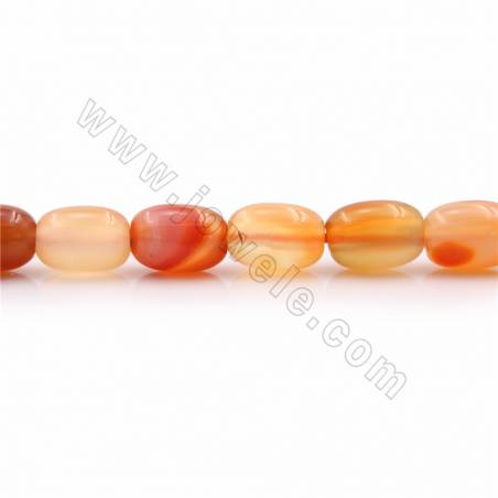 Rouleaux de perles de cornaline naturelle, baril, taille 8x12mm, trou 1.5mm, longueur 15~16"/rang