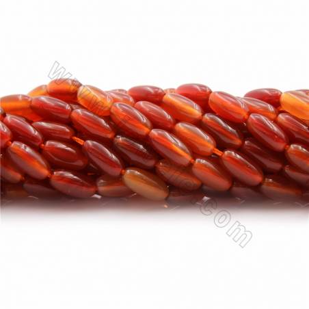 Perles cornaline en tonneau sur fil Taille 5x11-10x21mm trou 0.7-2mm 15~16"/fil