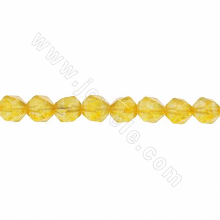 黃水晶串珠 切角星形 尺寸7x8毫米 孔徑1.2毫米 長度39-40厘米/條